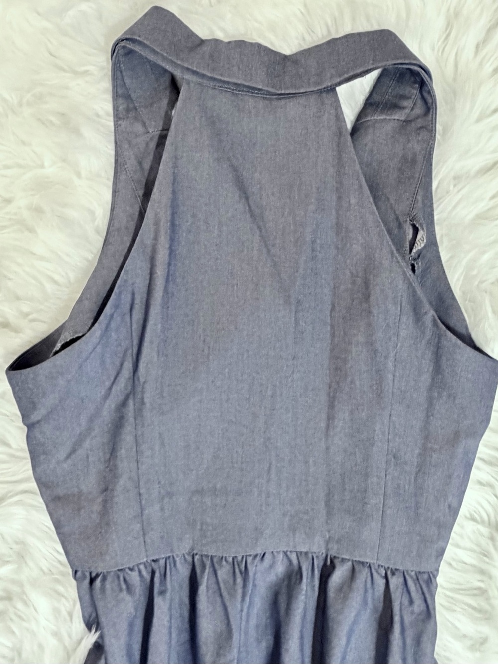 RIHOAS Blue Chambray Lapel Button Front Midi Dress Size S NWT - Picture 10 of 14